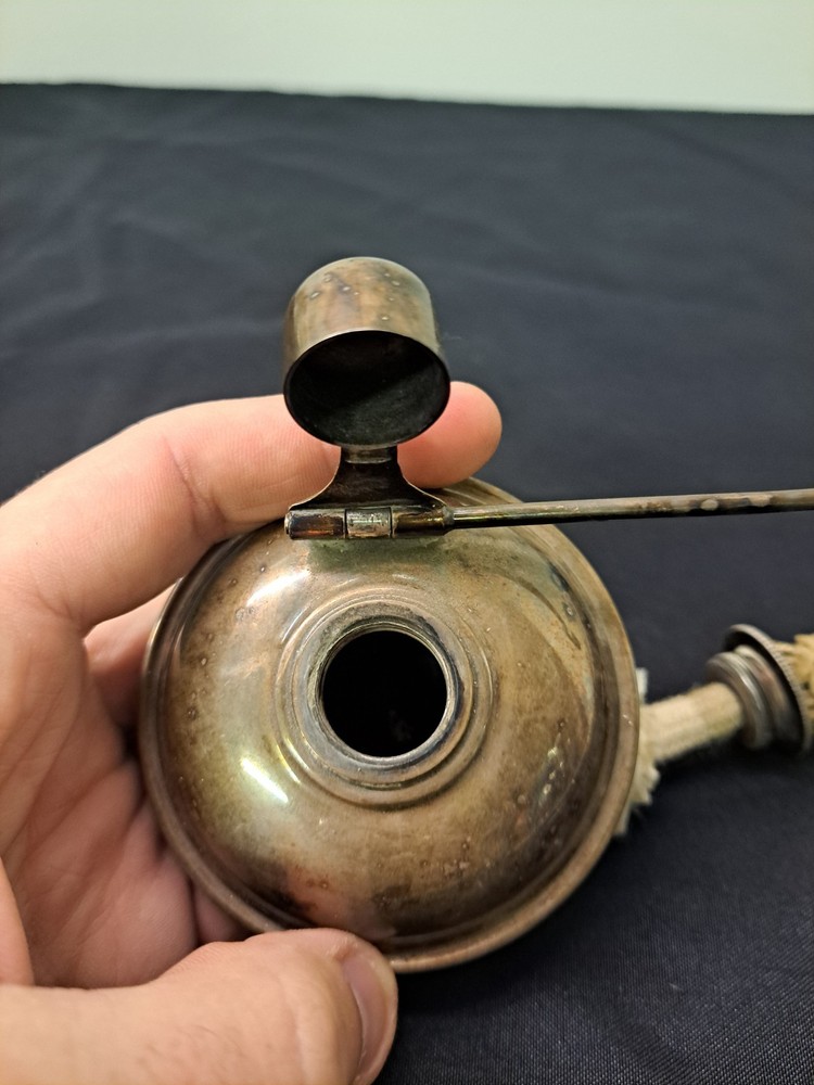 Vintage Silver Plate Chafing Dish Alcohol Burner with Wick