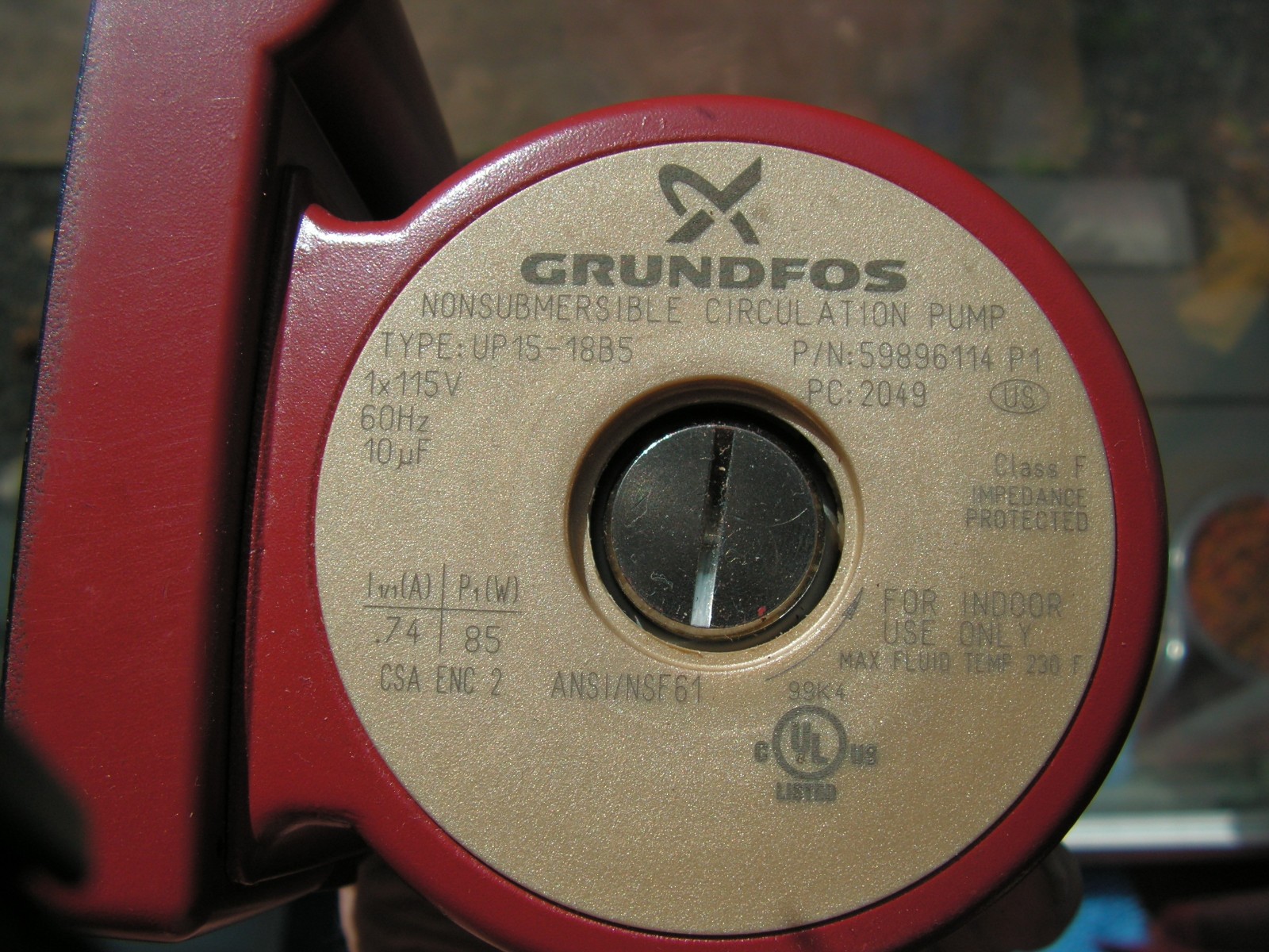 Grundfos UP15-18B5 (59896114) Pump 1/2" Sweat End Open System Circulator 1/25HP