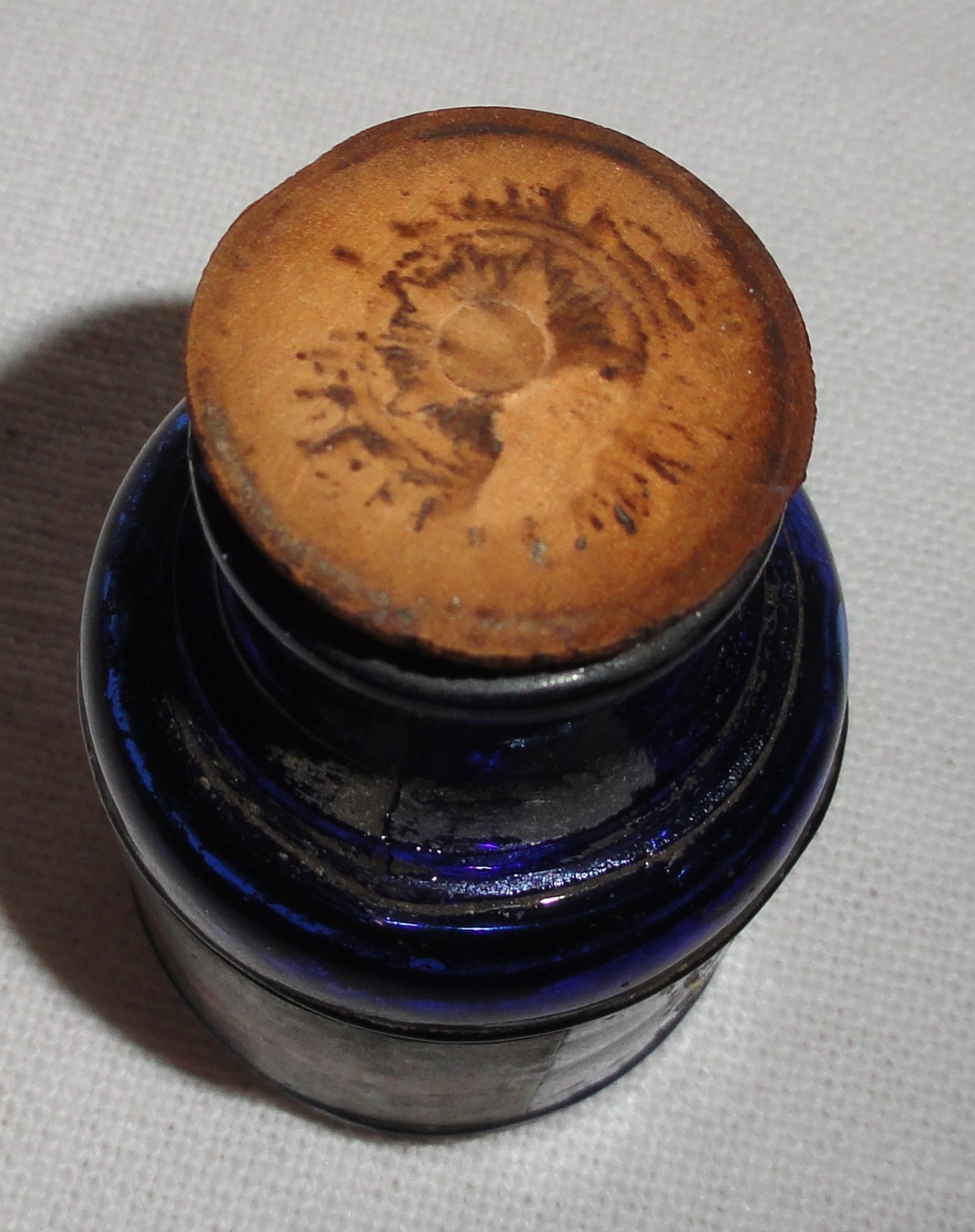 Antique Staffords Ink Bottle ~ Jet Black Writing ~ Original Label & Cork