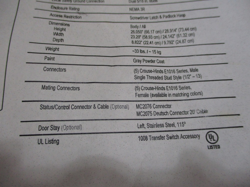 *NEW* COMMTECH / MICRIN MTC6003ESH GENERATOR INTERFACE PANEL