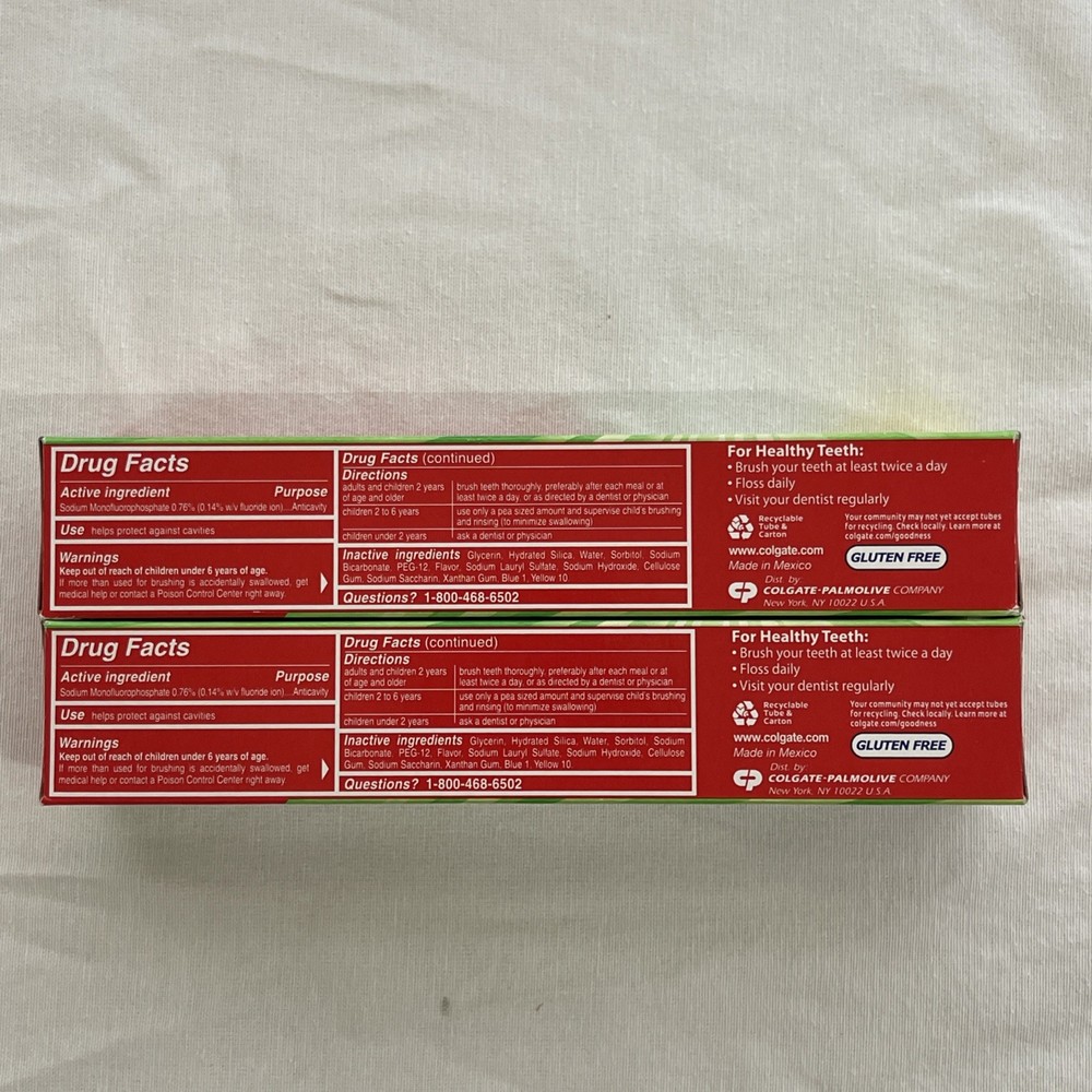 2-Pack Colgate Sparkling White Mint Zing Toothpaste 4oz Whitens & Protects