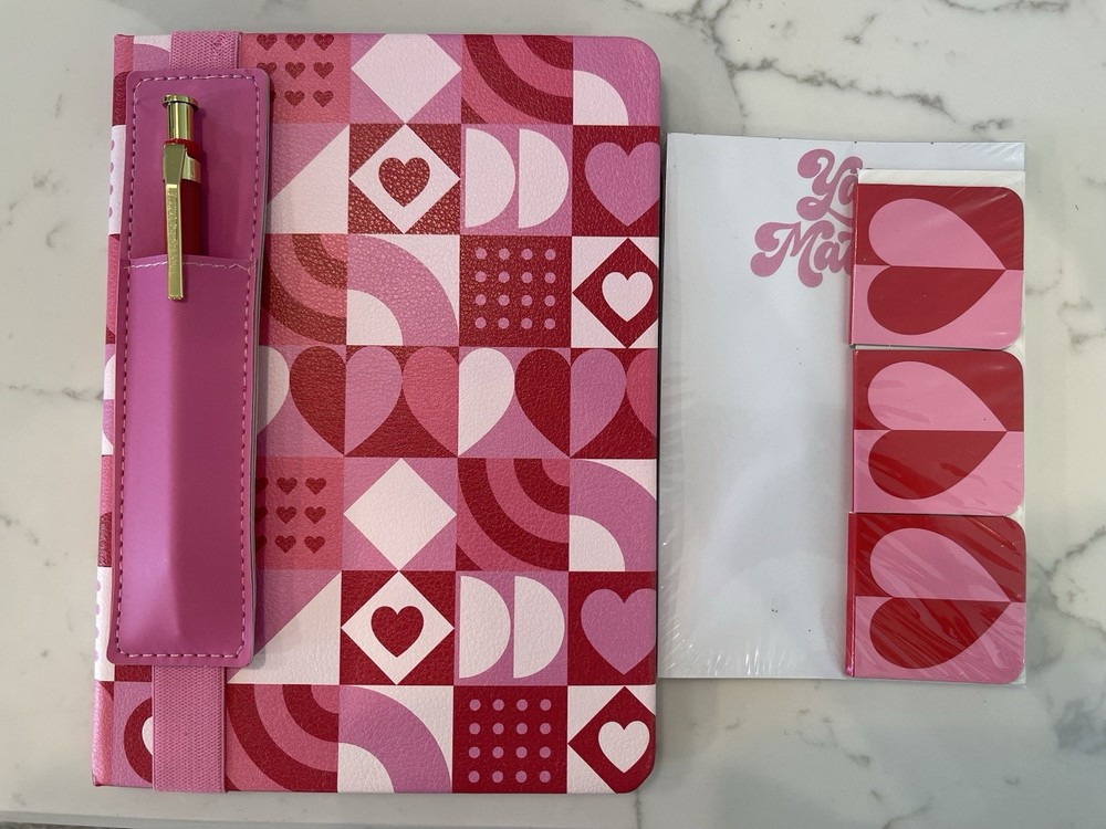 New Lined Heart Pattern Journal Pen Notes You Matter Gift