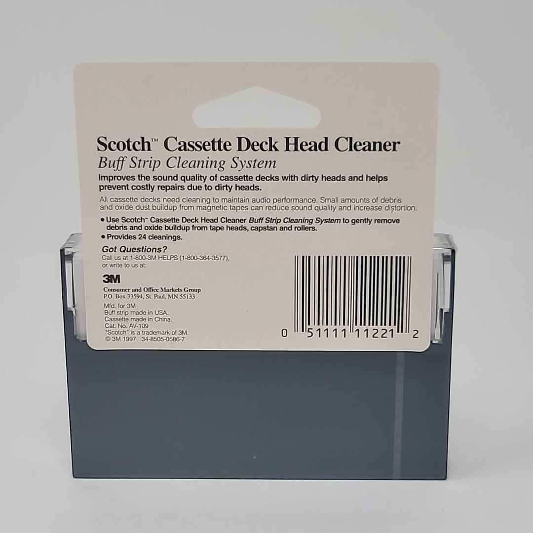 Scotch Cassette Deck Head Cleaner Buff Strip Cleaning System 3M NOS New