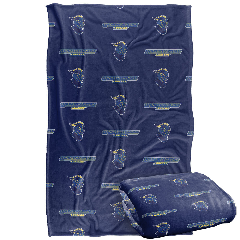 Worcester State University Logo Pattern Silky Touch Super Soft Throw Blanket