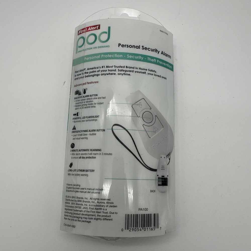 First Alert POD Protection on Demand Personal Alarm, Motion Sensor Flashlight