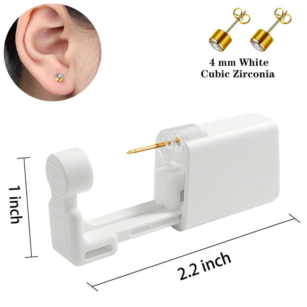 Ear Piercing Kit Disposable Ear Piercing Kit with Multi-sized CZ Earring Studs E