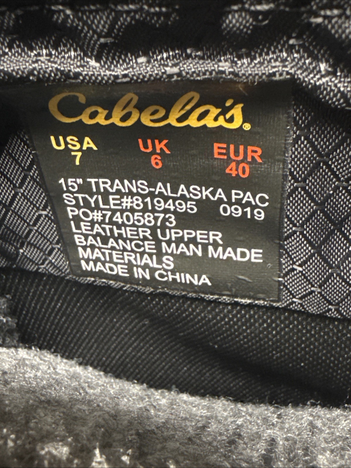Cabela's Trans-Alaska Insulated Waterproof Pac Boots Size 7