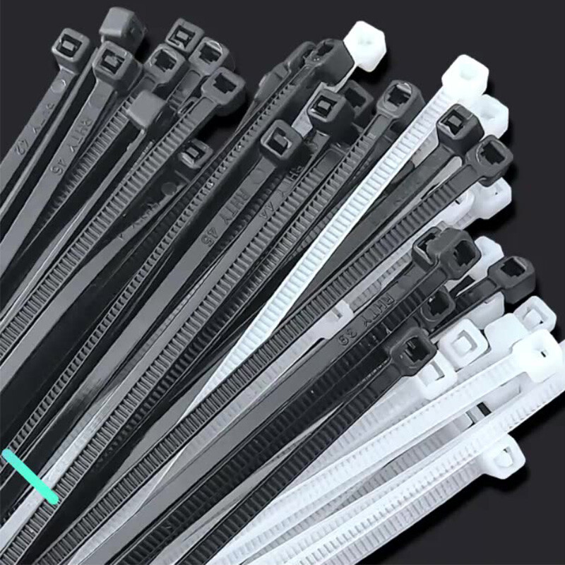 5.2mm Width Cable Ties Nylon Zip Tie Wraps Strong Long Multiple Size White/Black