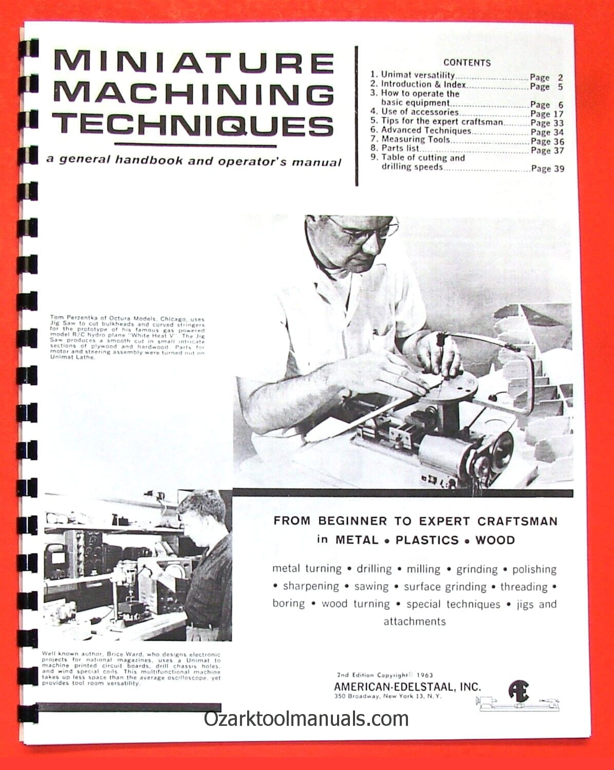 UNIMAT DB200 Miniature Machine Handbook & Techniques Operator's Manual 0728
