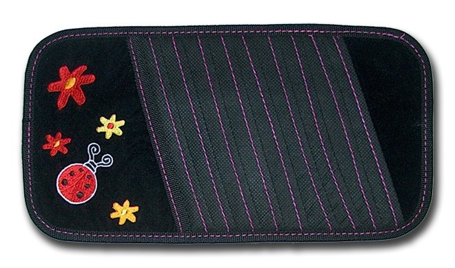 1PC LADYBUG W/ FLOWERS CD VISOR