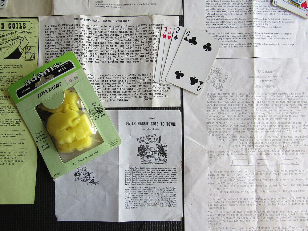 Magic trick instructions 1970's and tricks !