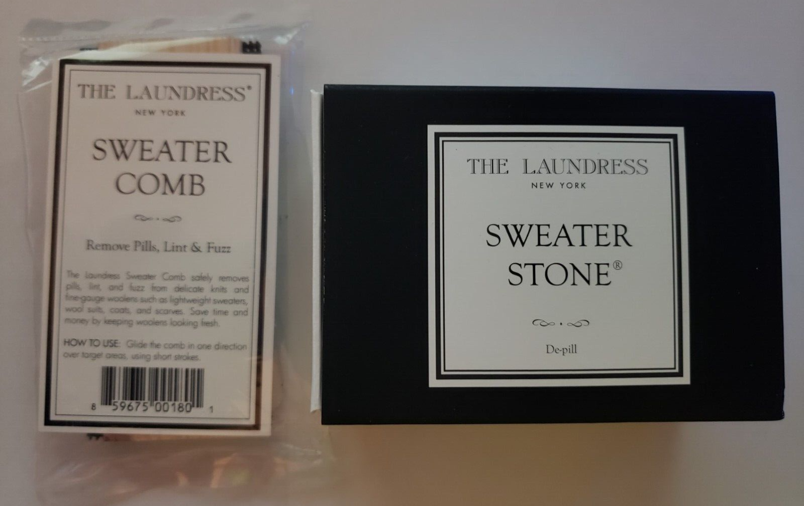The Laundress New York - SWEATER COMB and STONE - Removes Pills, lint & Fuzz