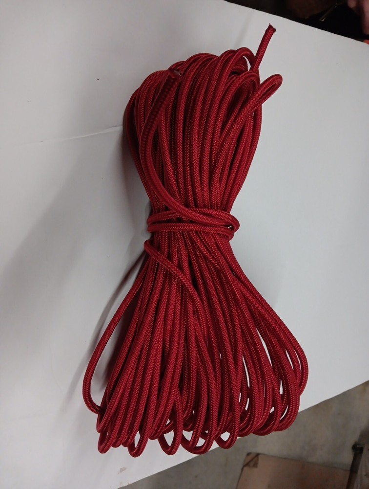1/4 x 200 ft. Stiff Braid Polyester Halter Rope. Red . Made in USA