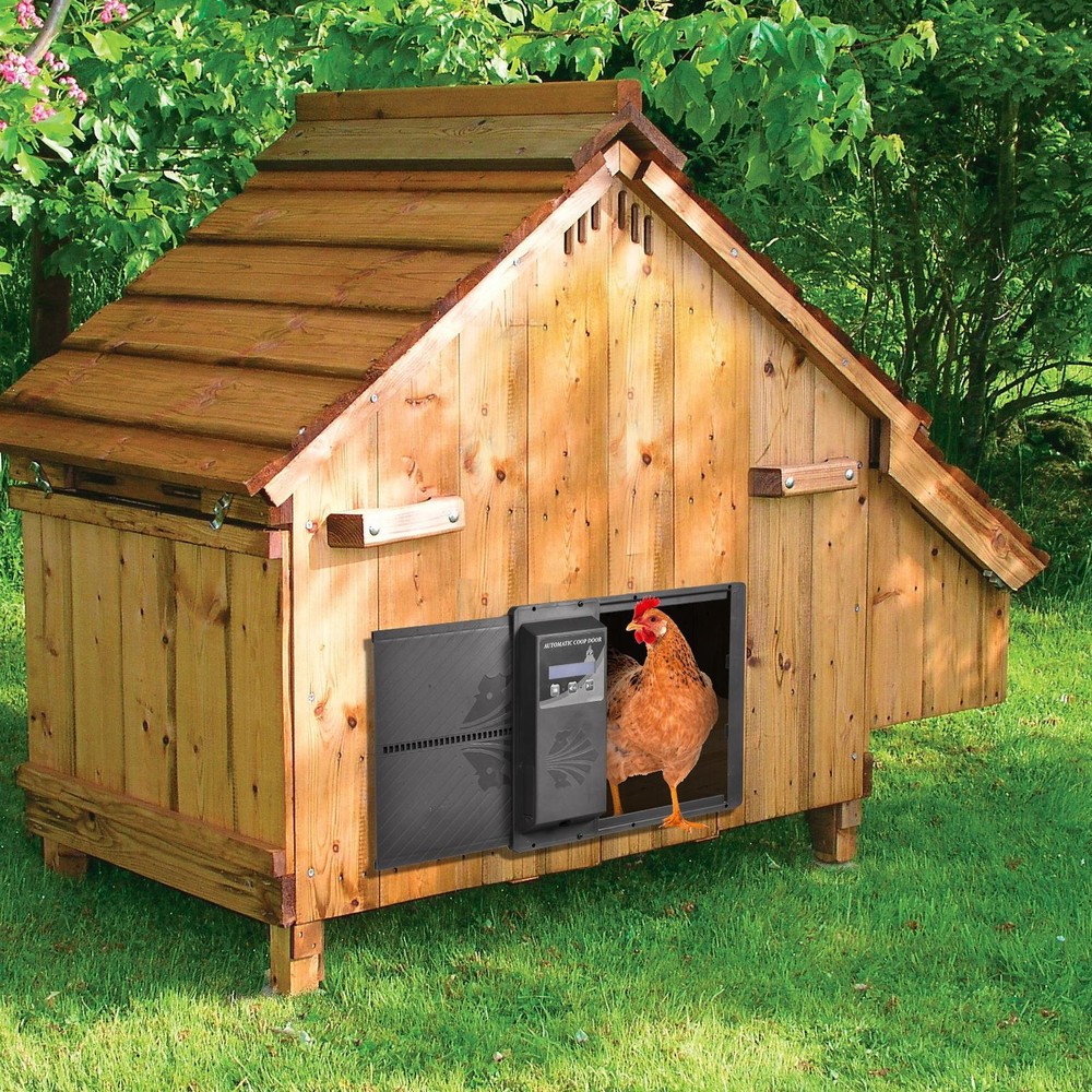 Extra Large Battery Automatic Chicken Coop Door Poultry Gate W/ Timer