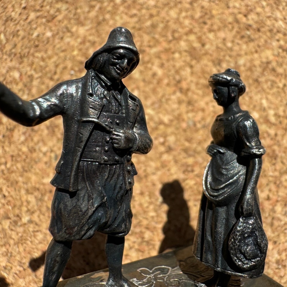 Museum quality German solid silver figurine, early 19th Century, "Matchmaker"