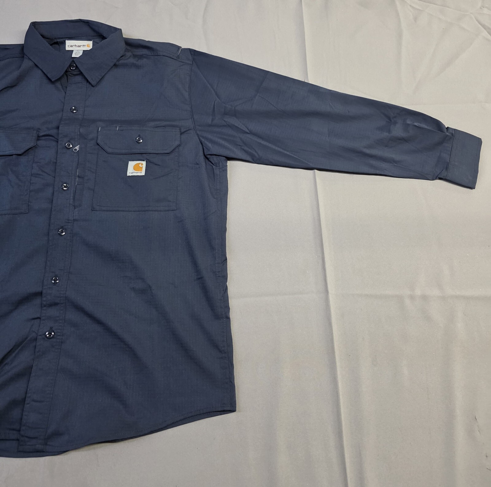 Carhartt Men's Long-Sleeve Button-Down Work Shirt Navy
