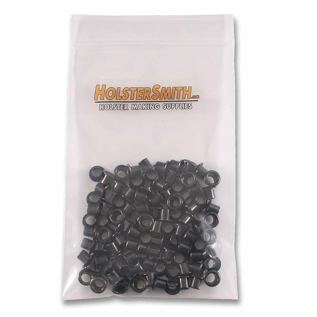 (#8-8) - (1/4in) - Black Kydex Holster Eyelets - (25, 50, 100 Qty.) - (USA Made)