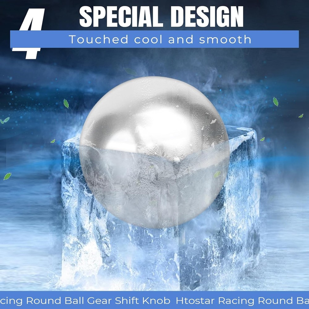 Universal Round Ball Shifter Knobs, Chrome Finish Weighted Cool Gear Shift Knob