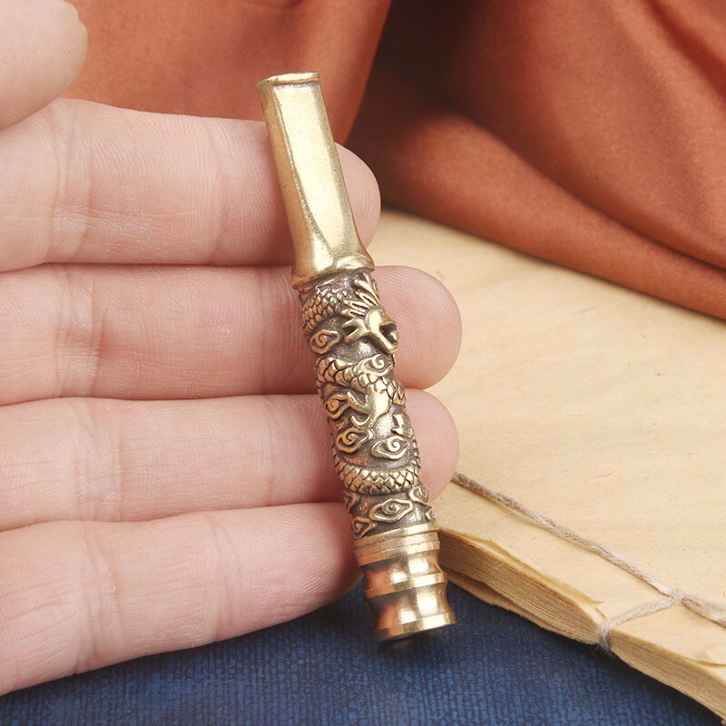 2x Brass Small Cigarette Holder Filter Pipe Cigarette Pipe Holder Collections*