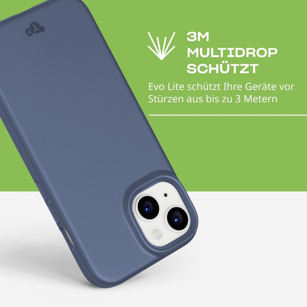 Tech21 EvoLite Impact Protection Case for iPhone 15 Denim Blue