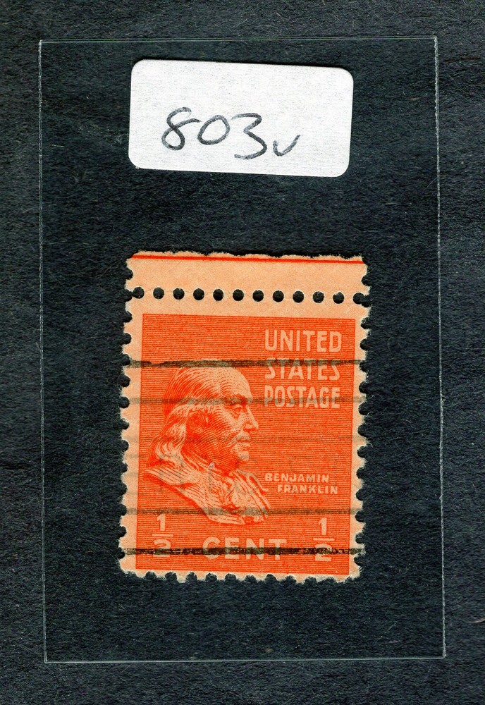 1938 Stamp #803 Benjamin Franklin Used