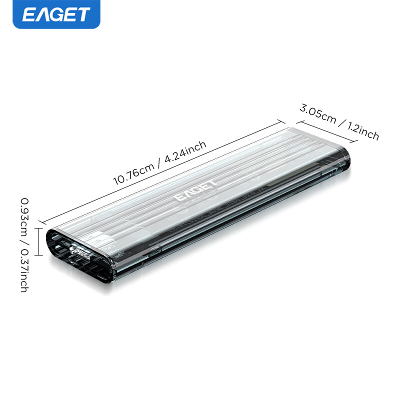 EAGET SE150D M.2 SATA NVMe Dual-Protocol Portable Transparent External Enclosure