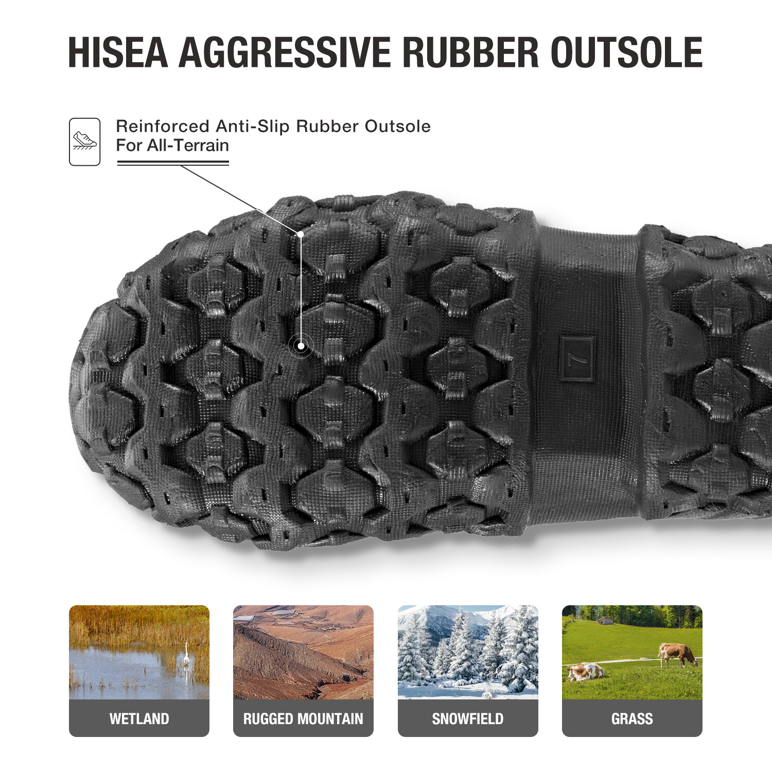 HISEA Men Neoprene Rain Boots Waterproof Insulated Hunting Fishing Mud Work Boot