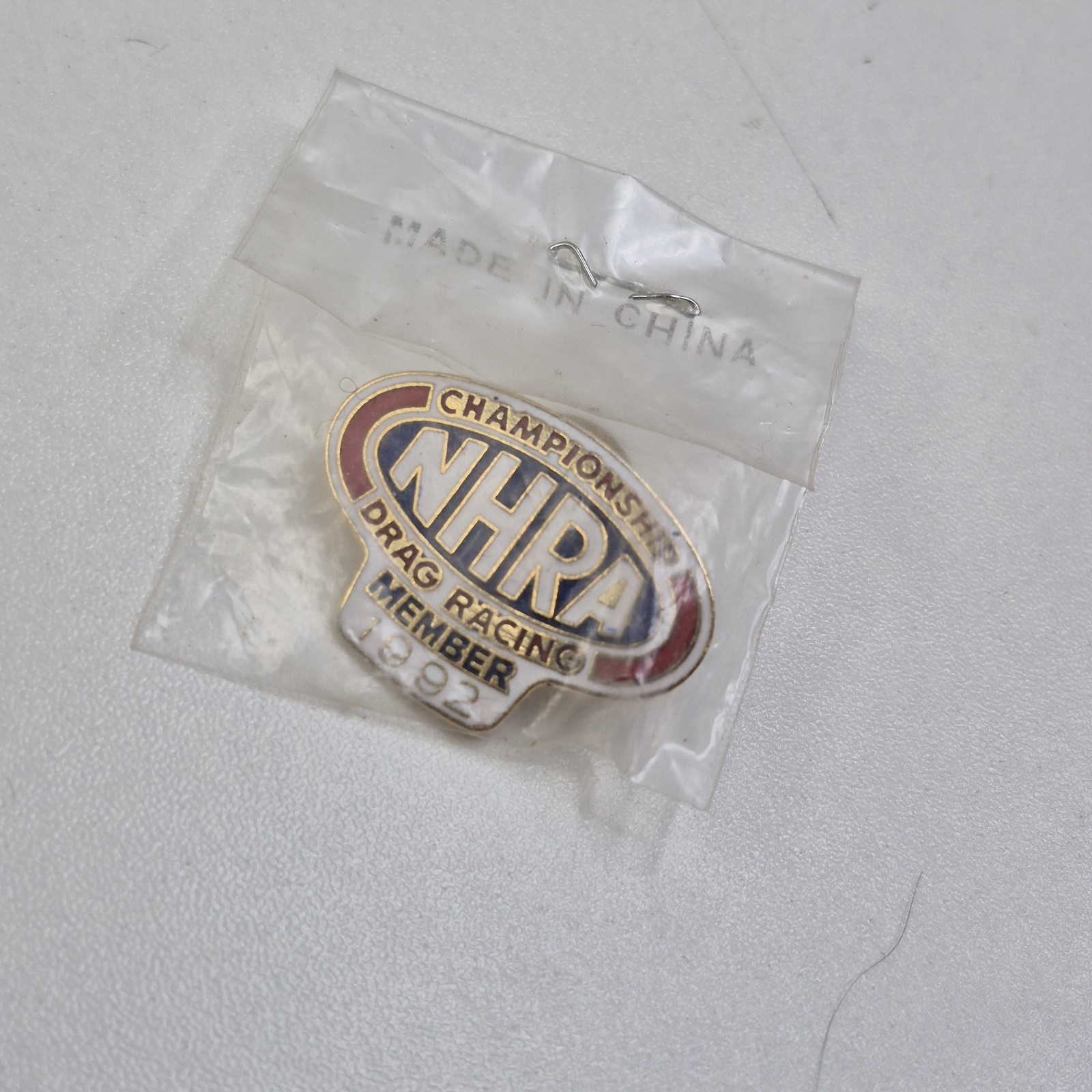 VTG NHRA CHAMPIONSHIP DRAG RACING MEMBER HAT LAPEL PIN 1992 NIP