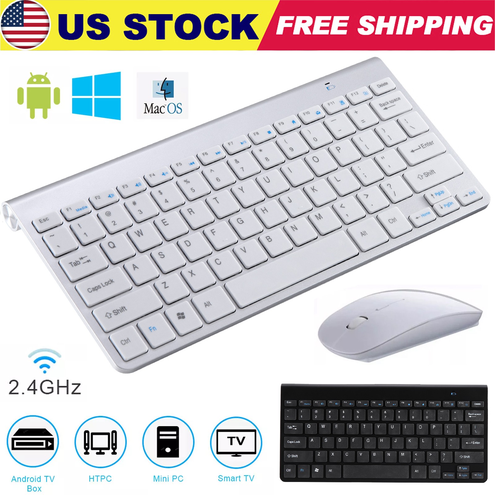 Mini Wireless Keyboard And Mouse Set 2.4G For Mac Apple PC Computer Waterproof