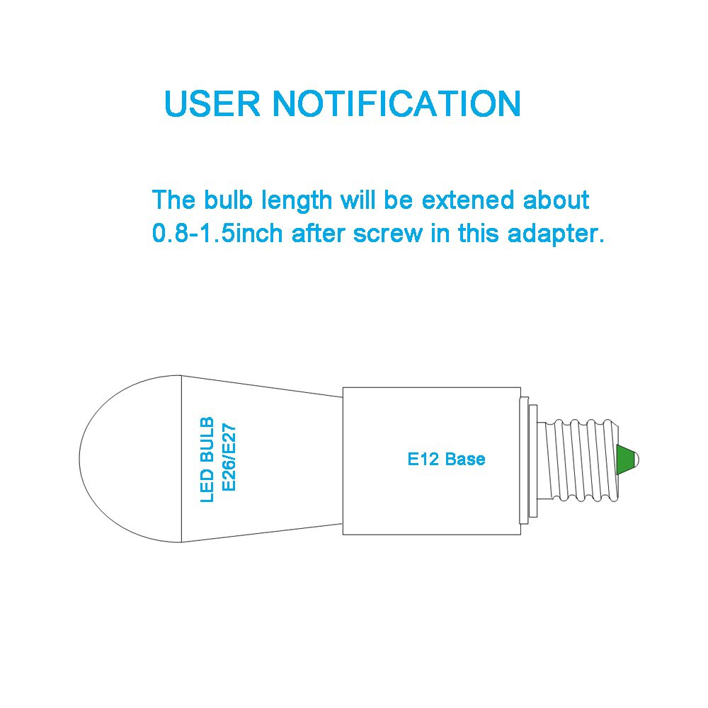 E12 to E26 Converter - Chandelier Light Socket to Medium E26/E27 Adapter, Can...