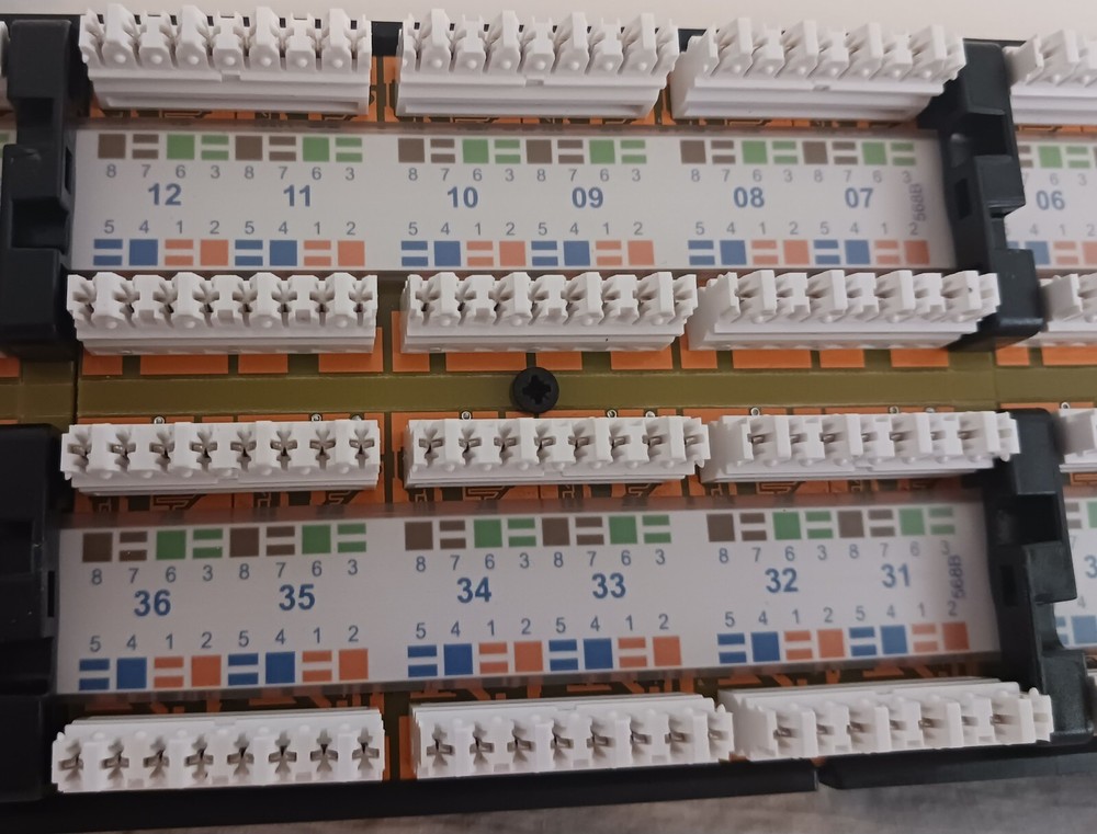 HellermannTyton 48 Port Patch Panel, 2U, Black. NEW. Free Shipping