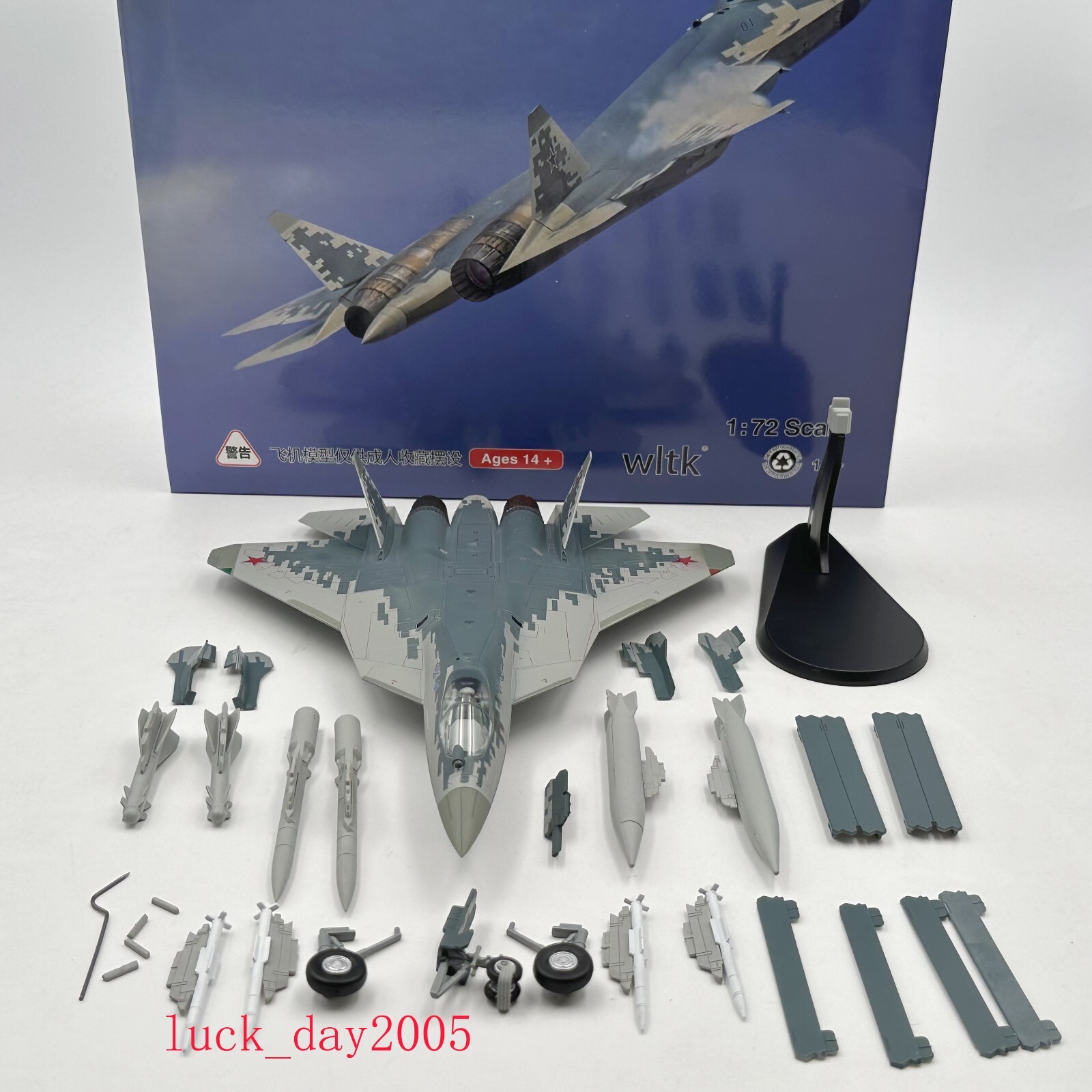 Wltk Russian Air Force Sukhoi Su-57 Felon #01 Stealth Fighter 1/72 Diecast Model