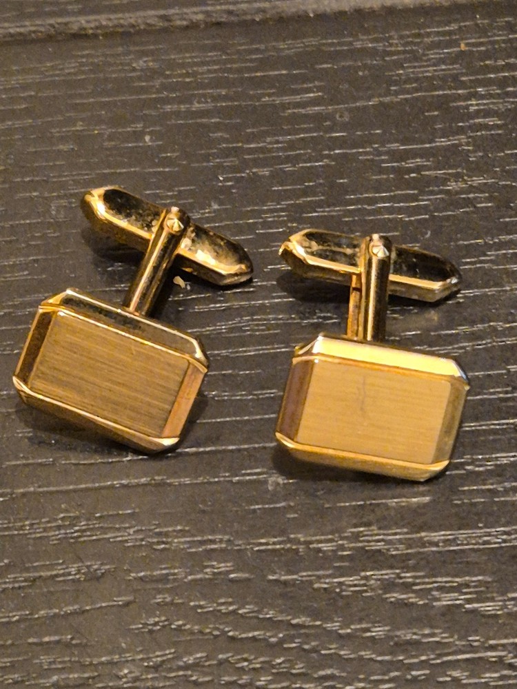 Gold Colour Rectangle Cufflinks