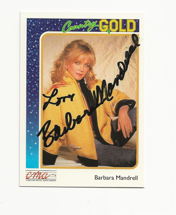 BARBARA   MANDRELL     AUTOGRAPHED    CARD