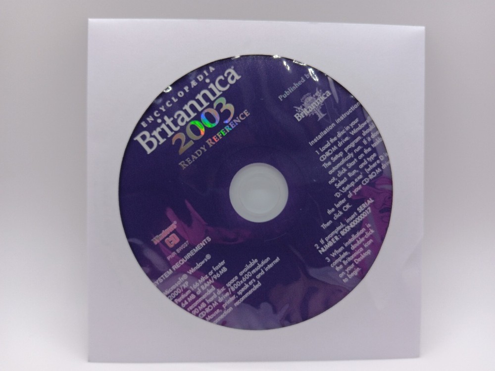 Encyclopaedia Britannica 2003 - Ready Reference PC CD-ROM Windows/Mac Disc Only