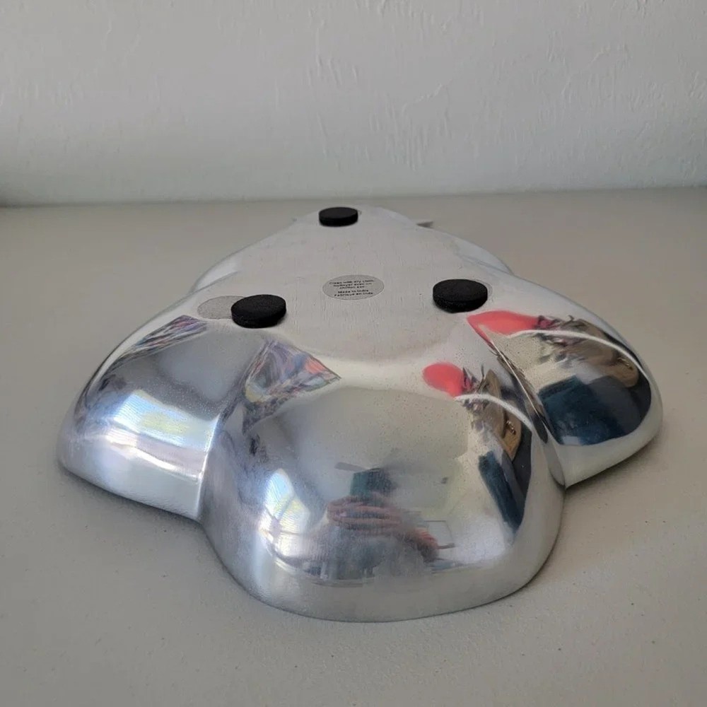 Pewter Christmas Tree Serving Platter Silver Tone Holiday Tray Medium Size