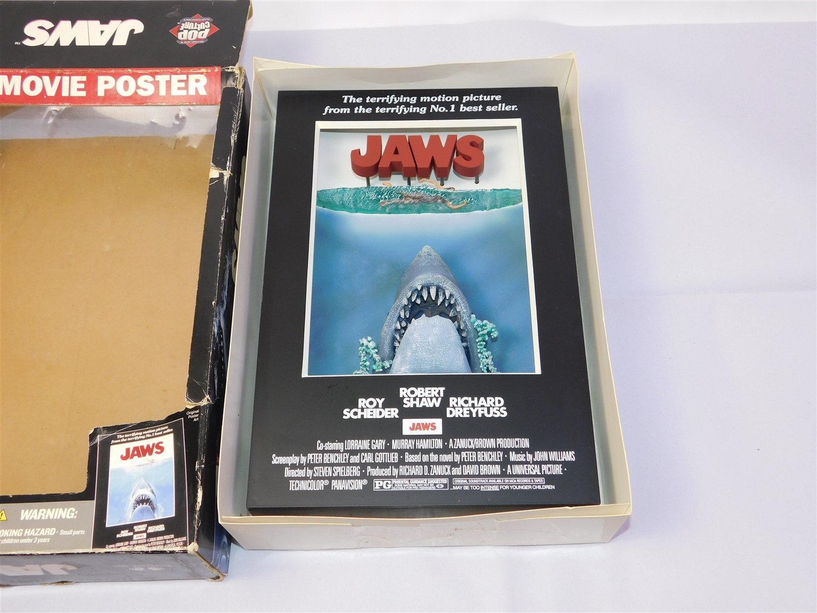 JAWS 1975 Movie 3D Poster Art Statue Steven Spielberg McFarlane Toys RARE