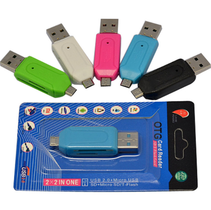 10pcs  OTG card reader mobile phone / computer dual purpose card reader SD / TF
