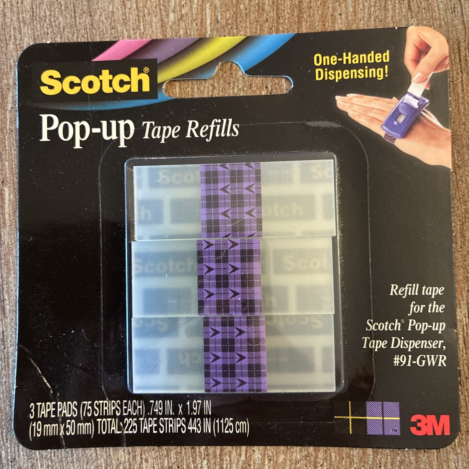 Scotch Pop-Up Tape Refill Strips; 4 Tape Pads & 75 Strips Each + 2 Dispensers