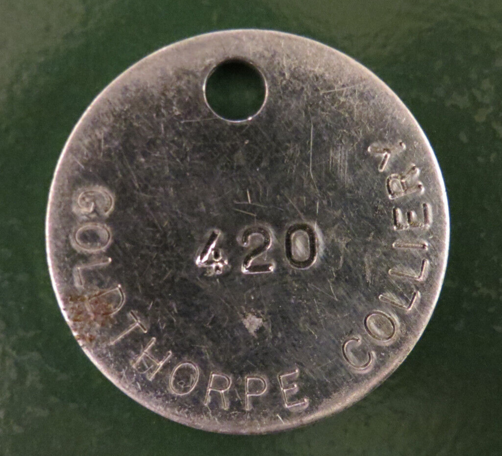 GOLDTHORPE Colliery Pit Check - marked GOLDTHORPE COLLIERY 420