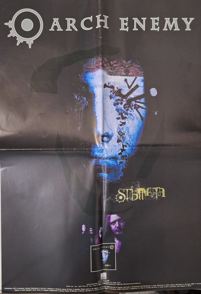 Arch Enemy - Stigmata 16.25" X 23" promotional poster (1998 Century Media promo)