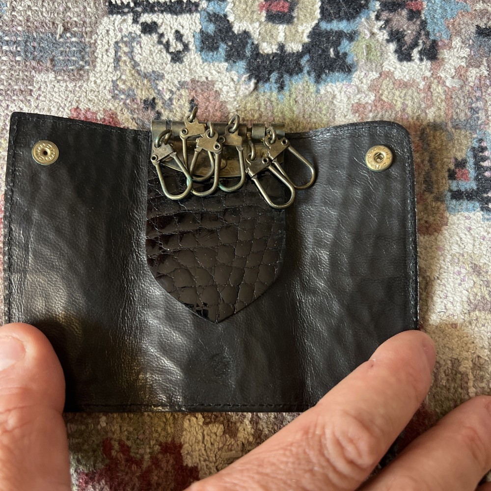 Black Leather Keychain