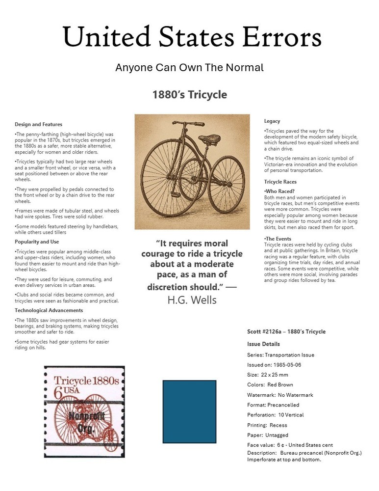 Centsational Custom Presentation Panel For Error SN 2126a - 8.5” X 11”