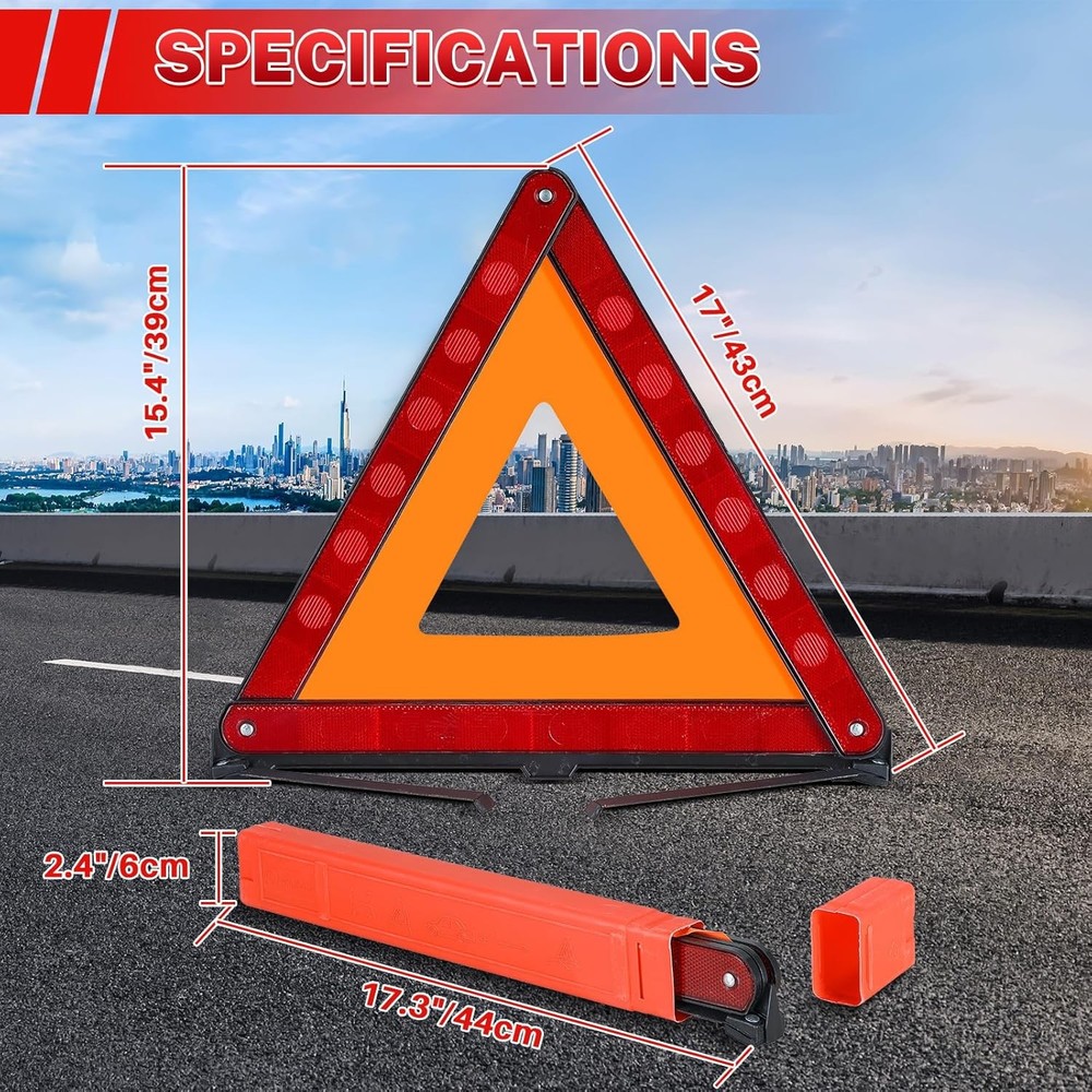 3-Piece Emergency Warning Triangle Set