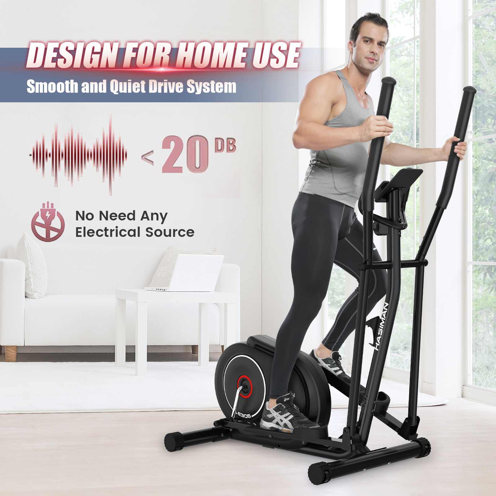 Home Elliptical Bike Cross Trainer Exercise Machine Fitness Workout Gym Cardio