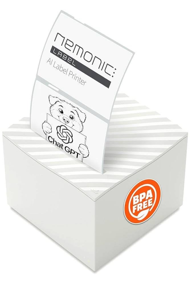 Nemonic AI Label Printer Sticky Note Printer Compatible with CHATGPT  MIP-201