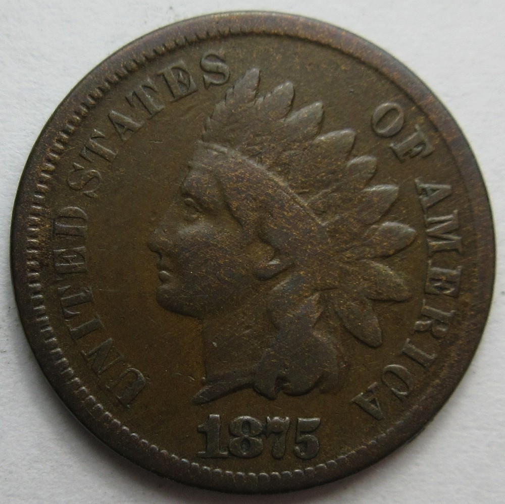 1875 Indian Cent -Fine- (#1215e)
