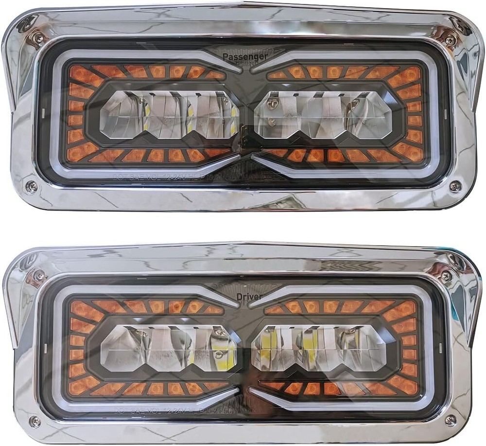 2 x Headlight LED Front Position Light DRL for PETERBILT KENWORTH FREIGHTLINER