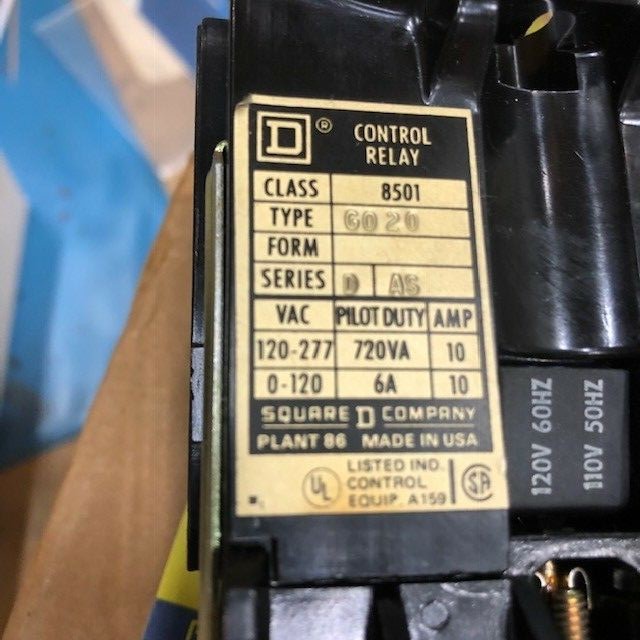 SQUARE-D # 8501-GO-20-GD AC TIMER RELAY NOS