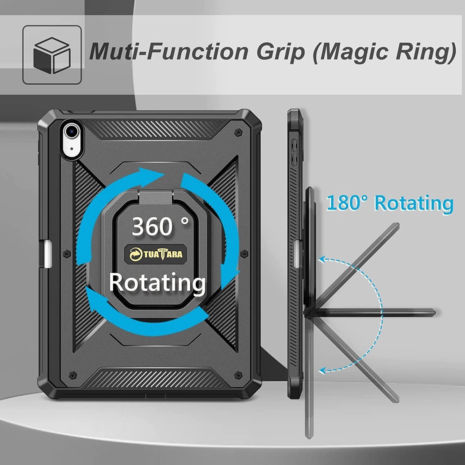 Shockproof Case for iPad 10th Gen 10.9" (2022) Rotating Grip Stand Rugged Cover